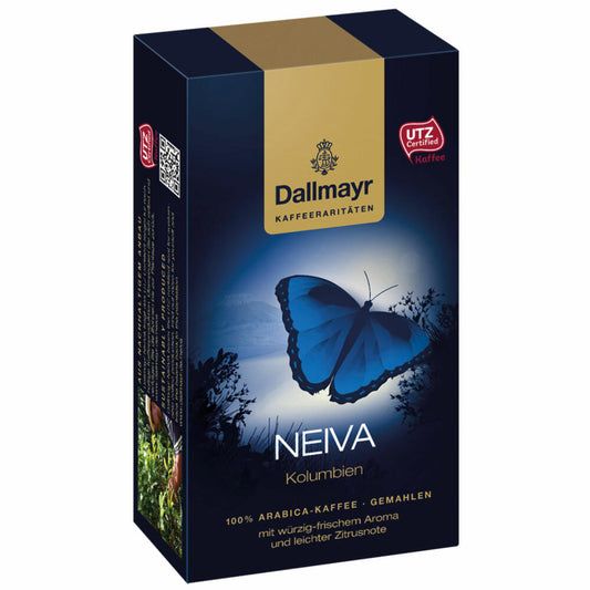 Dallmayr Neiva Kolumbien, Kaffee Raritäten, Gemahlener Röstkaffee, Würzig mit Zitrusnote, 250 g