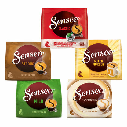 Senseo Kaffee Pads Vielfaltspaket, 5er Pack, Kaffeepads für Padmaschinen