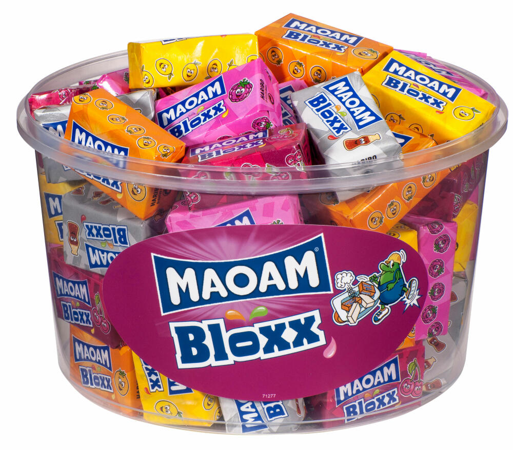 Haribo Maoam Cubes, chewy candy, 50 pieces, 1100g can