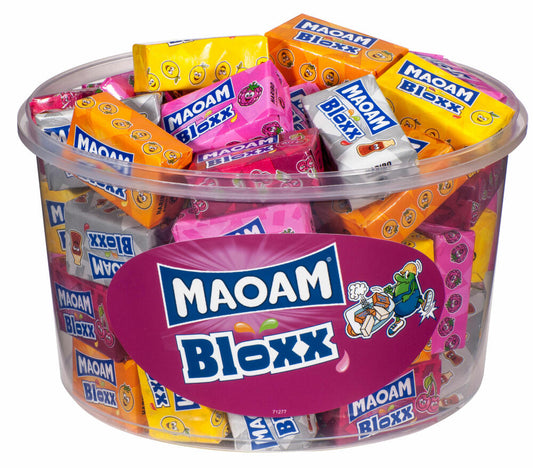 Haribo Maoam Würfel, Kaubonbon, 50 Stück, 1100g Dose