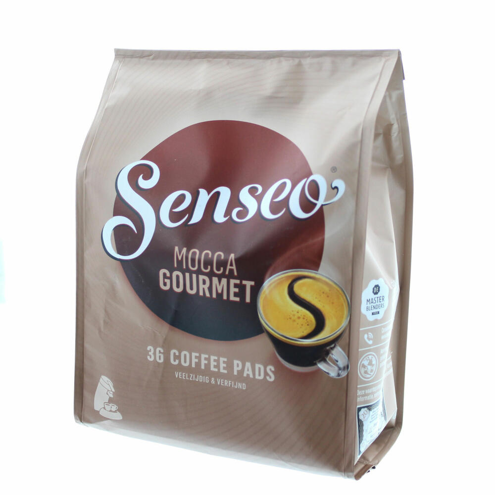 Senseo coffee pads Mocca Gourmet, Fresh &amp; Intensive, coffee for coffee pad machines, 108 pads, with pad container