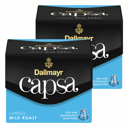 Dallmayr Capsa Lungo Mild Roast, Nespresso Kompatibel Kapsel, Kaffeekapsel, Röstkaffee, Kaffee, 20 Kapseln