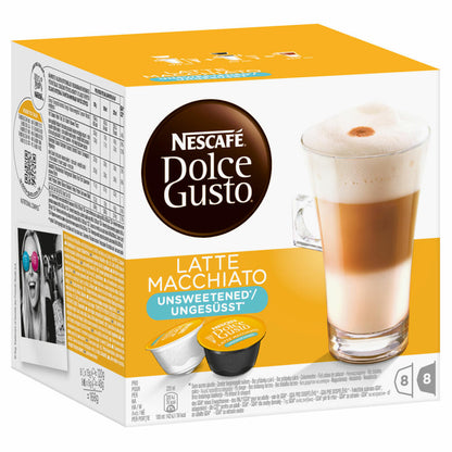 Nescafé Dolce Gusto Latte Macchiato Unsweetened, Coffee, Coffee Capsule, Pack of 6, 6 x 16 Capsules (48 Servings)