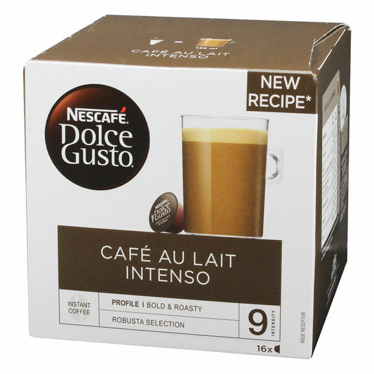 Nescafé Dolce Gusto Café au lait Intenso, Neue Rezeptur, Kaffee, Milchkaffee, Kaffeekapsel, 16 Kapseln