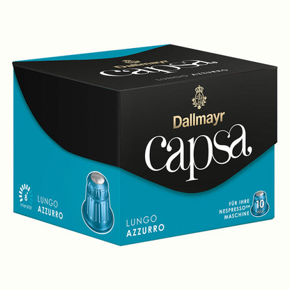 Dallmayr Capsa Lungo Azzurro, Nespresso Compatible Capsule, Coffee Capsule, Roasted Coffee, Coffee, 50 Capsules