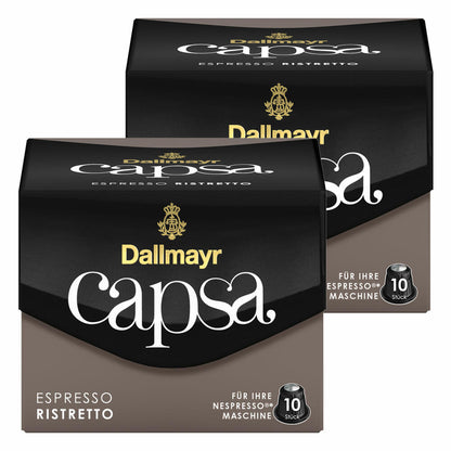 Dallmayr Capsa Espresso Ristretto, Nespresso Compatible Capsule, Coffee Capsule, Espresso Capsule, Roasted Coffee, Coffee, 20 Capsules