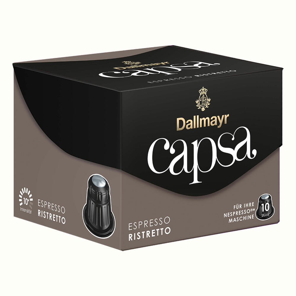 Dallmayr Capsa Espresso Ristretto, Nespresso Compatible Capsule, Coffee Capsule, Espresso Capsule, Roasted Coffee, Coffee, 30 Capsules