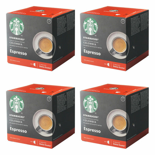 Nescafé Dolce Gusto Starbucks Colombia Espresso 4er Set, Kaffee, Röstkaffee, Kaffeekapseln, 4x12 Kapseln