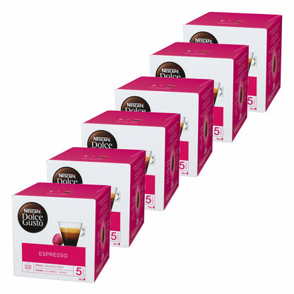 Nescafé Dolce Gusto Espresso, Kaffee, Kaffekapsel, 6er Pack, 6 x 16 Kapseln