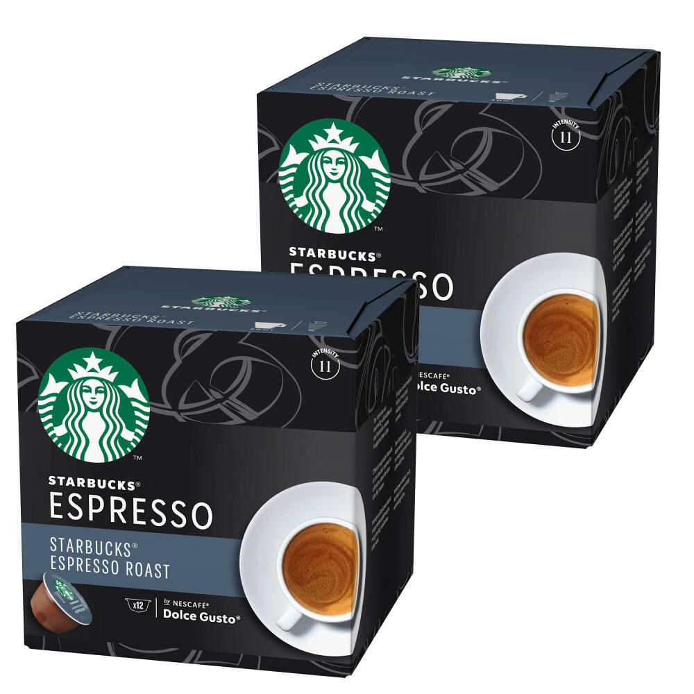 Nescafé Dolce Gusto Starbucks Espresso Roast Espresso Set of 2, Coffee, Roasted Coffee, Coffee Capsules, 2 x 12 Capsules