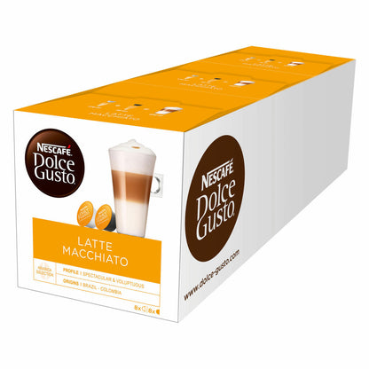 Nescafé Dolce Gusto Latte Macchiato, Coffee, Coffee Capsule, Pack of 3, 3 x 16 Capsules (24 Servings)