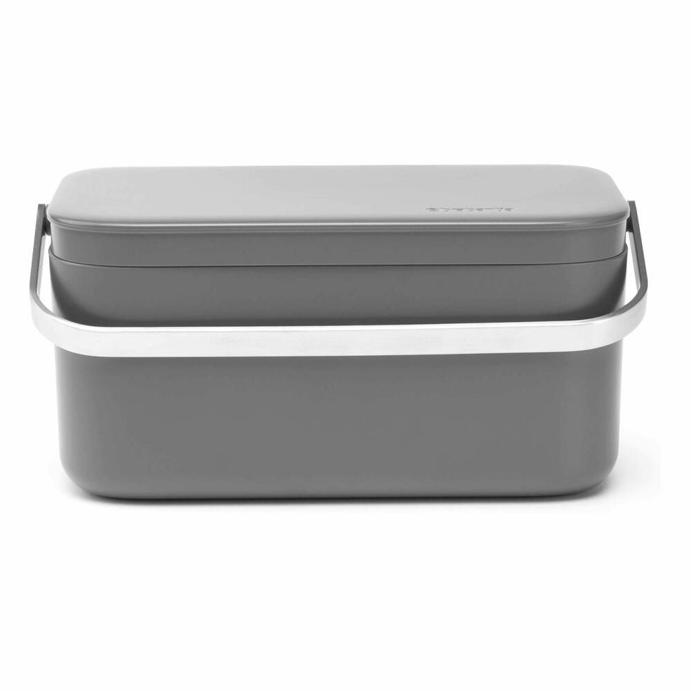 Brabantia Bio Bucket, Waste Bin, Waste Container, Compost Bin, Plastic, Dark Grey, 117541