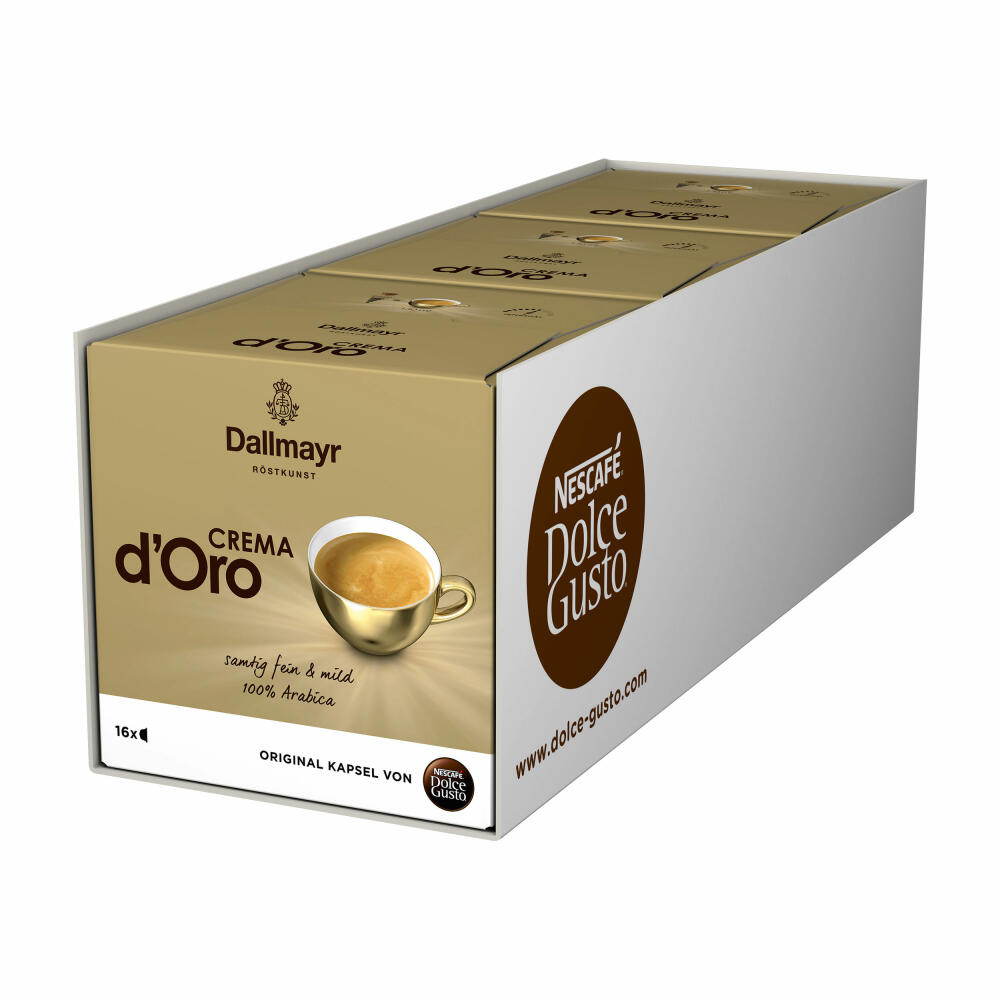 Nescafé Dolce Gusto Dallmayr Crema d´Oro, coffee, coffee capsule, pack of 3, 3 x 16 capsules