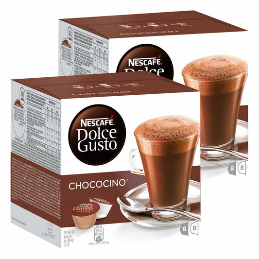 Nescafé Dolce Gusto Chococino Kakao 2er Set, Kakaokapsel, Schokolade, 16 Kapseln (8 Portionen)