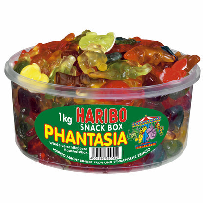 Haribo Classics Runddosen 2er Set, Color-Rado, Phantasia, Fantasia, Gummibärchen, Weingummi, Fruchtgummi, 2 x 1000g Dose