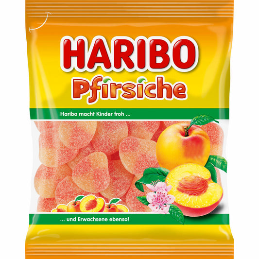 Haribo Pfirsich, Fruchtgummi, Weingummi, im Beutel, Tüte, 175 g