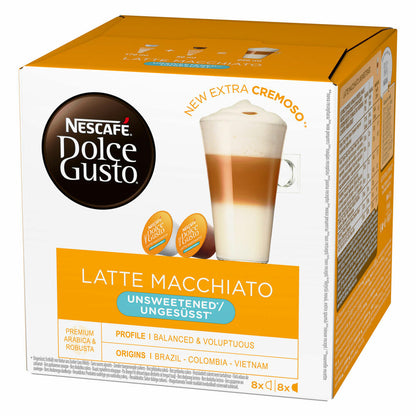 Nescafé Dolce Gusto Latte Macchiato Ungesüßt Kaffee Kaffeekapsel 6er Pack 6 x 16 Kapseln (48 Portionen)