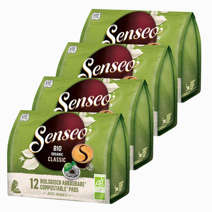 Senseo Coffee Pads Bio Organic Classic, Pack of 4, Coffee Pad, Coffee Pad, Biodegradable, 48 Pads