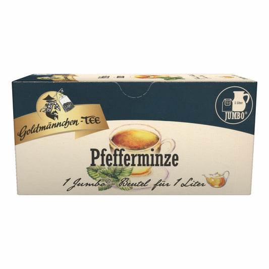 Goldmännchen Jumbo Tee Pfefferminze, Pfefferminztee, 20 Teebeutel, Große Beutel, 3115