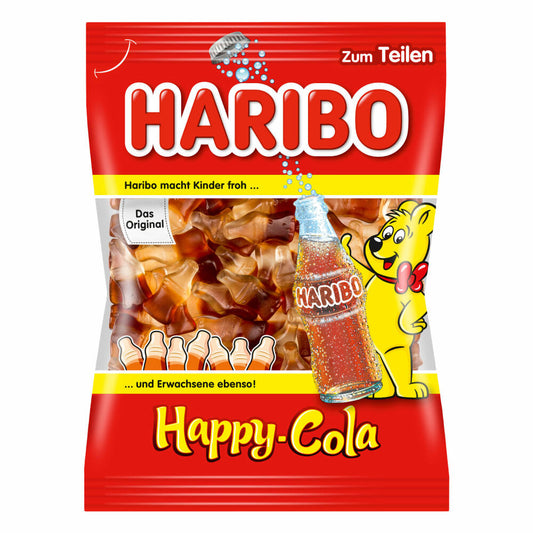 Haribo Happy Cola, 5er Pack, Gummibärchen, Weingummi, Fruchtgummi, Im Beutel, Tüte