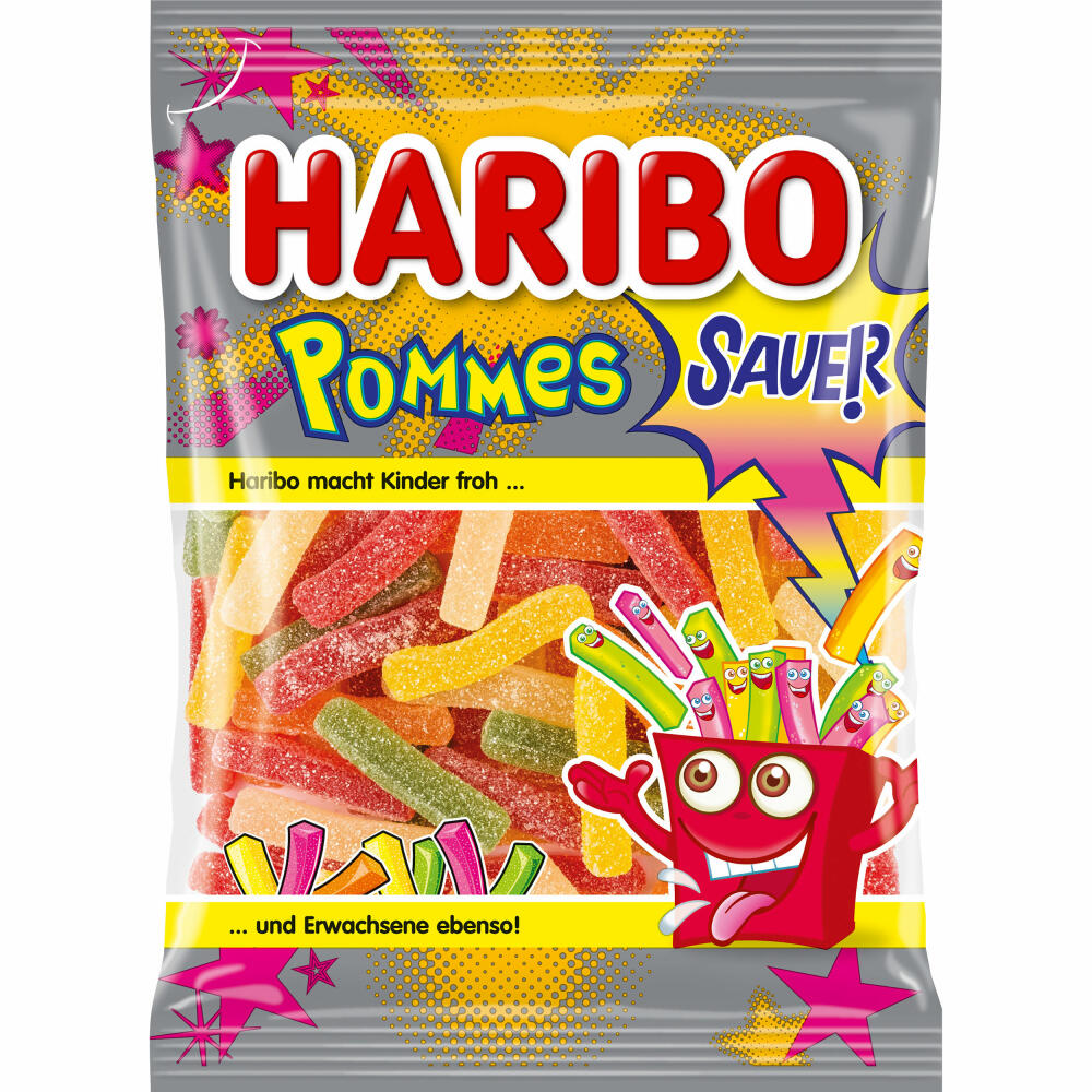 Haribo Saure Pommes, Sauer, Fruchtgummi, Weingummi, im Beutel, Tüte, 175 g