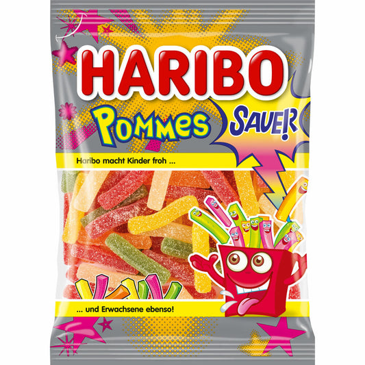 Haribo Saure Pommes, Sauer, Fruchtgummi, Weingummi, im Beutel, Tüte, 175 g