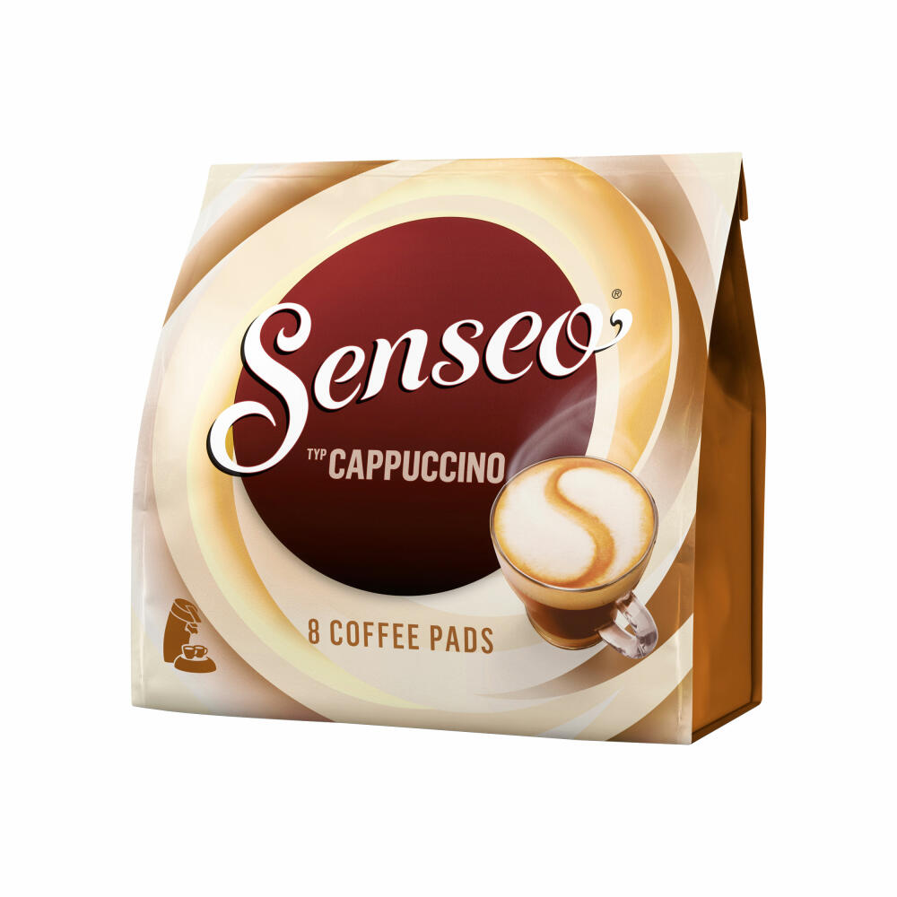 Senseo Coffee Pads Premium Set Cappuccino, pack of 3, milk foam classic, coffee, 8 pads each, with pad container