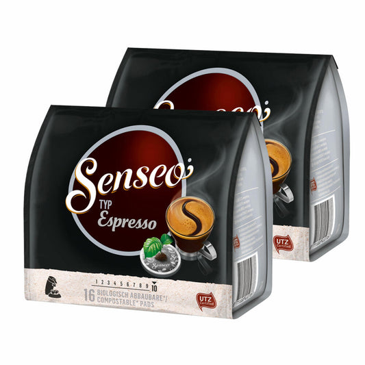 Senseo Typ Espresso, Kaffeepads, Aromatisch und Vollmundig, Röstkaffee, Kaffee, 32 Pads