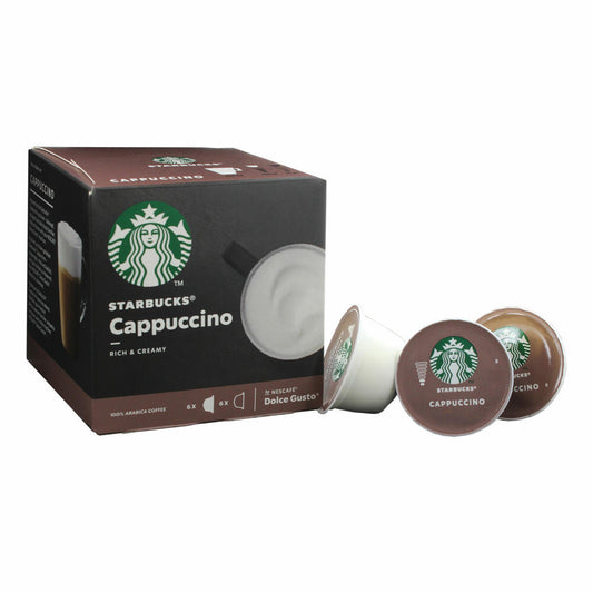 Nescafé Dolce Gusto Starbucks Cappuccino, Kaffeegetränk, Kaffee, Cremig, Kaffeekapsel, Röstkaffee, 12 Kapseln