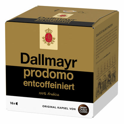 Nescafé Dolce Gusto Dallmayr prodomo decaffeinated, decaf coffee, 16 coffee capsules / portions, 128 g