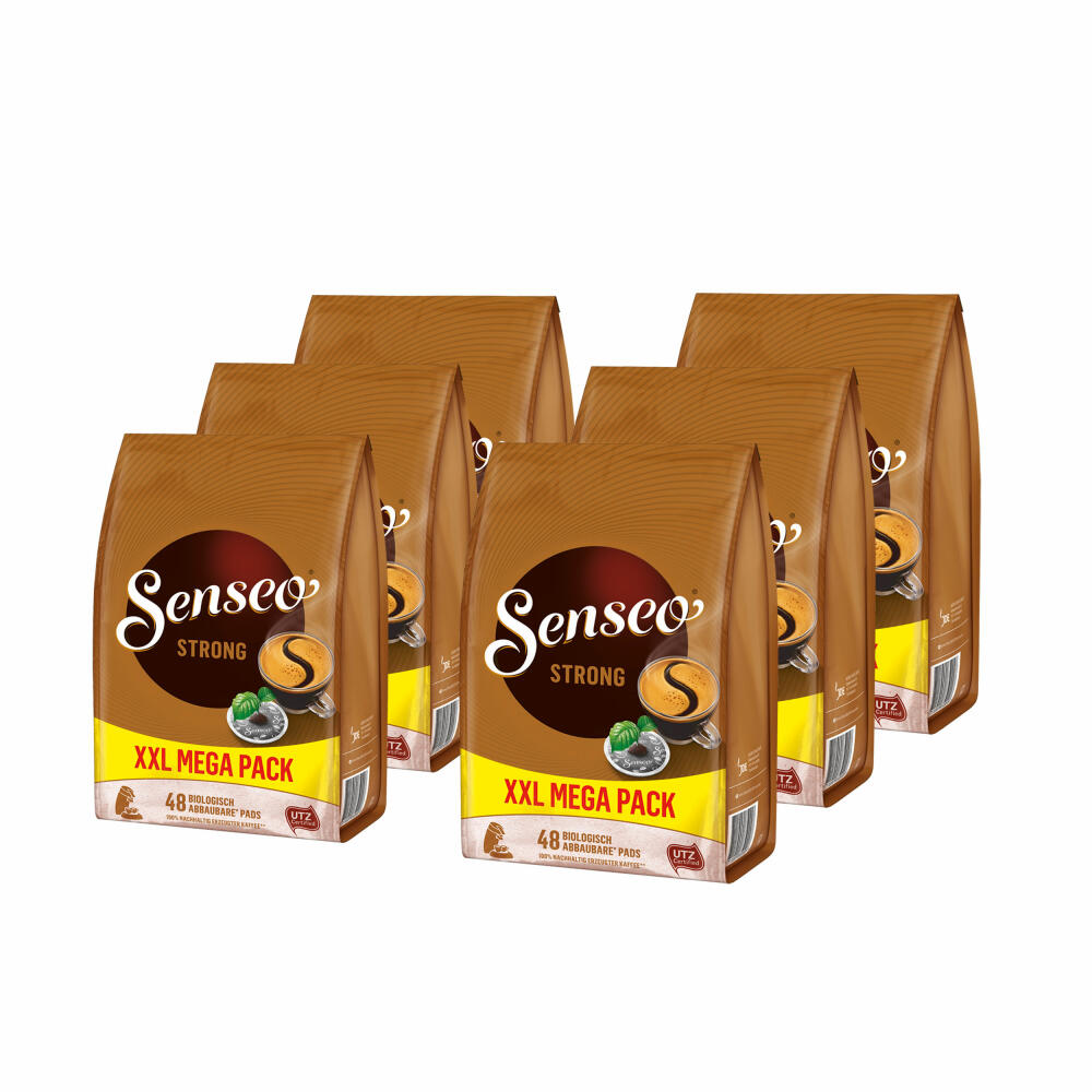 Senseo Kaffeepads Strong / Kräftig, 6er Pack, Kraftvoller Geschmack, Kaffee, 288 Pads