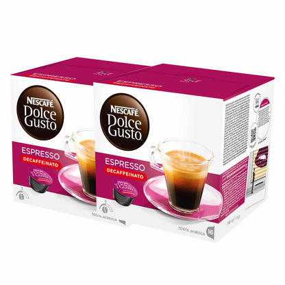 Nescafé Dolce Gusto Espresso Decaffeinato, Entkoffeiniert, Kaffee, Kaffeekapsel, 2er Pack, 2 x 16 Kapseln