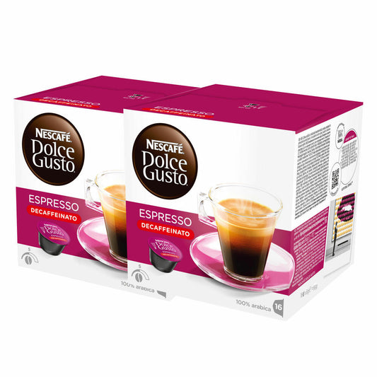 Nescafé Dolce Gusto Espresso Decaffeinato, Decaffeinated, Coffee, Coffee Capsule, Pack of 2, 2 x 16 Capsules