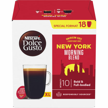 Nescafé Dolce Gusto New York Morning Blend XL, roasted coffee, 18 coffee capsules / servings