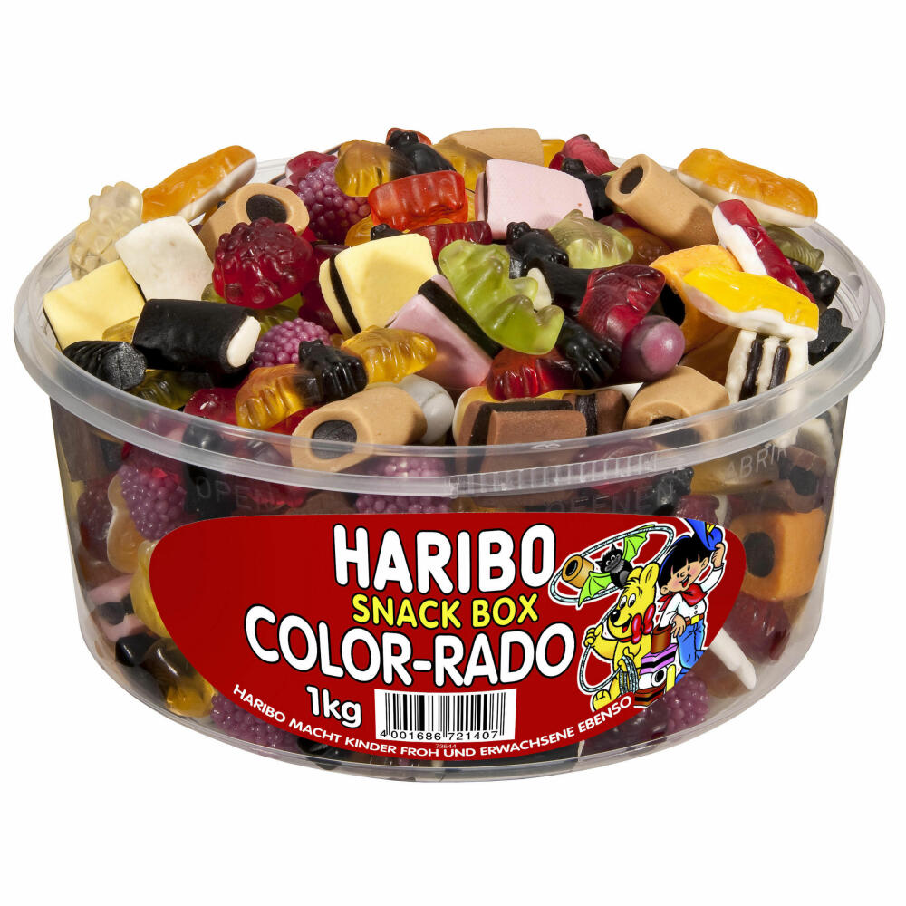 Haribo Classics Runddosen 2er Set, Color-Rado, Phantasia, Fantasia, Gummibärchen, Weingummi, Fruchtgummi, 2 x 1000g Dose