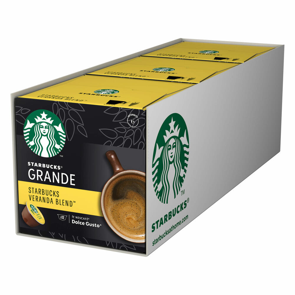 Nescafé Dolce Gusto Starbucks Veranda Blend Grande Set of 3, Coffee, Coffee Capsules, Roasted Coffee, 3 x 12 Capsules