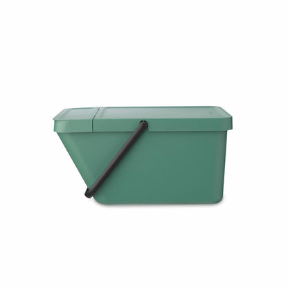 Brabantia Sort &amp; Go Waste Bin, Waste Bin, Garbage Can, Plastic, Fir Green, 20 L, 277740