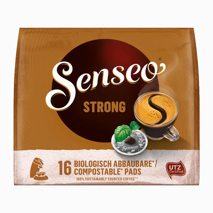 Senseo Kaffeepads Kräftig / Strong, Intensiver und Vollmundiger Geschmack, Kaffee, neues Design, 3er Pack, 3 x 16 Pads