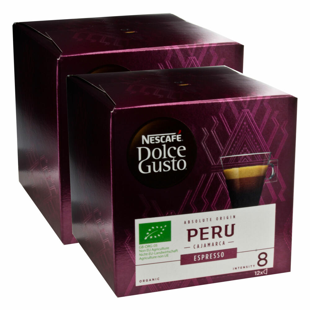 Nescafé Dolce Gusto Absolute Origin Peru Espresso, Coffee Capsule, Coffee Capsule, Roasted Coffee, Organic, 24 Capsules