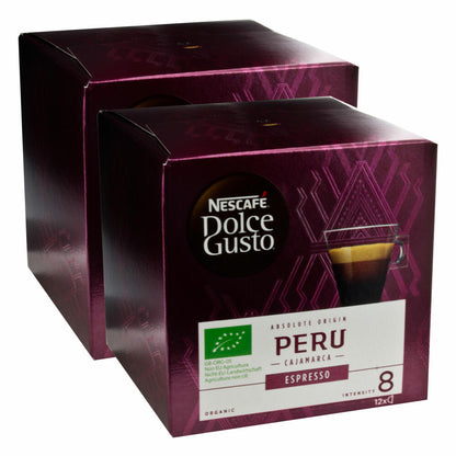 Nescafé Dolce Gusto Absolute Origin Peru Espresso, Kaffee Kapsel, Kaffeekapsel, Röstkaffee, Bio, 24 Kapseln