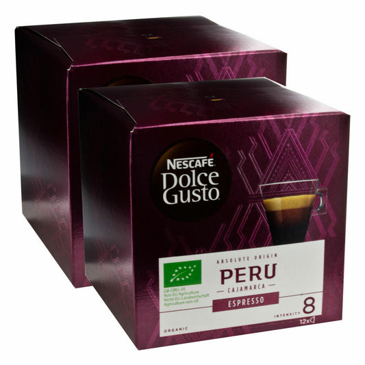 Nescafé Dolce Gusto Absolute Origin Peru Espresso, Kaffee Kapsel, Kaffeekapsel, Röstkaffee, Bio, 24 Kapseln