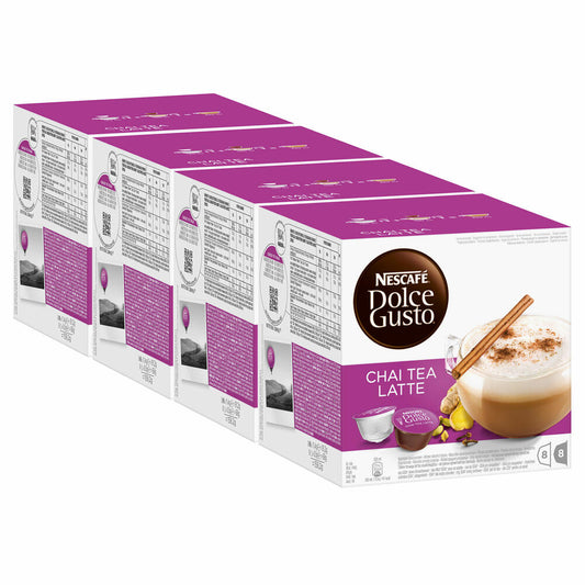 Nescafé Dolce Gusto Chai Tea Latte, Tee, Teekapsel, 4er Pack, 4 x 16 Kapseln (32 Portionen)