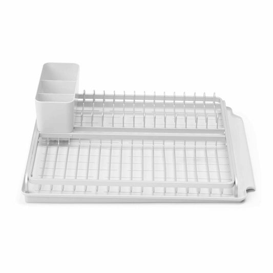 Brabantia draining rack, draining stand, draining basket, dish rack, plastic, light grey, 117428