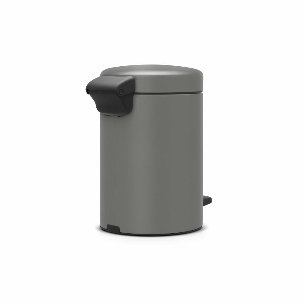 Brabantia Treteimer NewIcon, Abfalleimer, Mülleimer, Stahl, Mineral Concrete Grey, 3 L, 126260