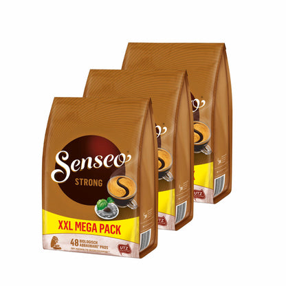 Senseo Kaffeepads Strong / Kräftig, 3er Pack, Kraftvoller Geschmack, Kaffee, 144 Pads