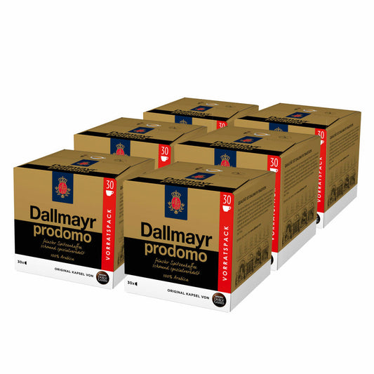 Nescafé Dolce Gusto Dallmayr Prodomo storage box set of 6, coffee capsules, 6 x 30 capsules