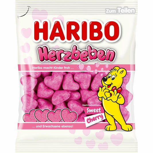 Haribo Herzbeben Sweet Cherry, Schaumzucker, im Beutel, Tüte, 160 g