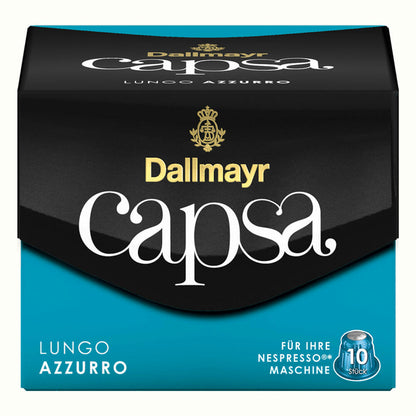 Dallmayr Capsa Lungo Azzurro, Nespresso Kompatibel Kapsel, Kaffeekapsel, Röstkaffee, Kaffee, 20 Kapseln