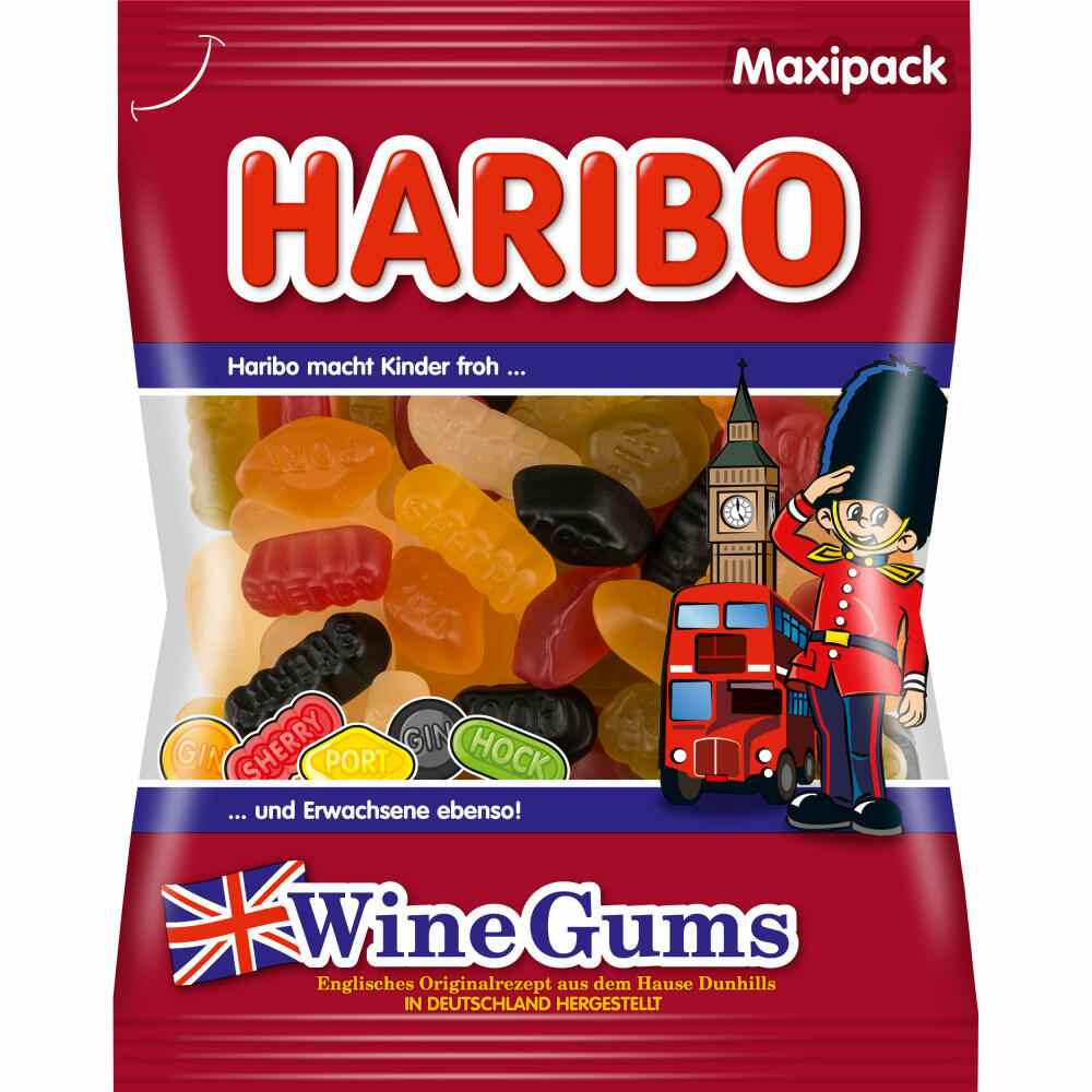 Haribo Wine Gums, English wine gums, fruit gums, bag, 500 g