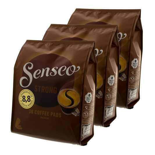 Senseo Kaffeepads Kräftig / Strong, Intensiver und Vollmundiger Geschmack, Kaffee, 108 Pads